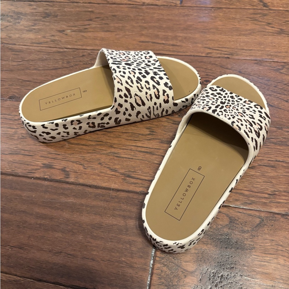 Yellow Box Leopard Print Sandals